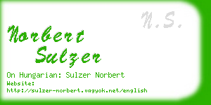 norbert sulzer business card